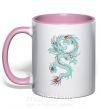 Чашка з кольоровою ручкою Gradient dragon Ніжно рожевий фото