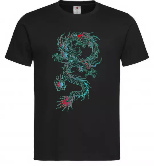 Мужская футболка Gradient dragon Черный фото