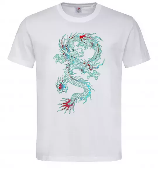 Мужская футболка Gradient dragon Белый фото
