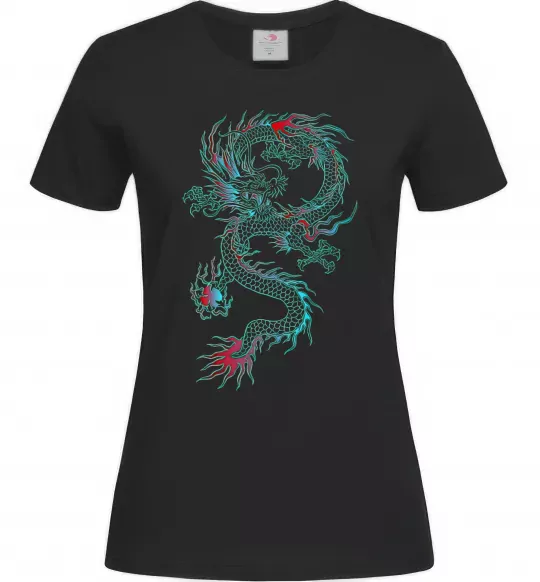 Женская футболка Gradient dragon Черный фото