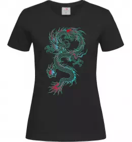 Женская футболка Gradient dragon Черный фото