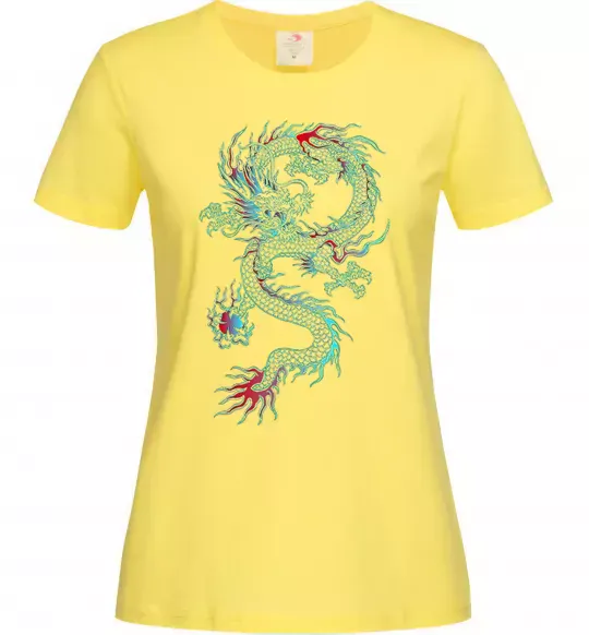 Женская футболка Gradient dragon Лимонный фото