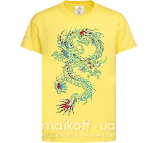 Детская футболка Gradient dragon Лимонный фото