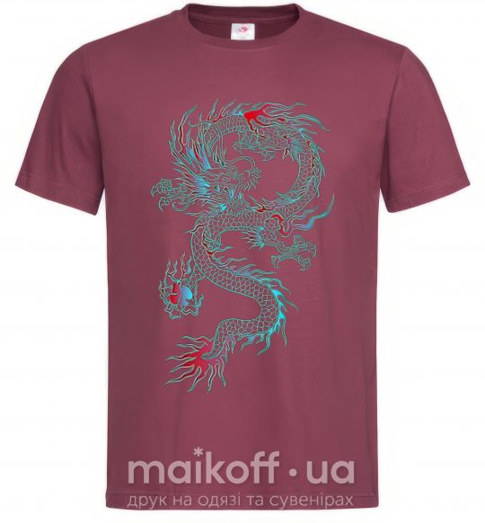 Мужская футболка Gradient dragon Бордовый фото