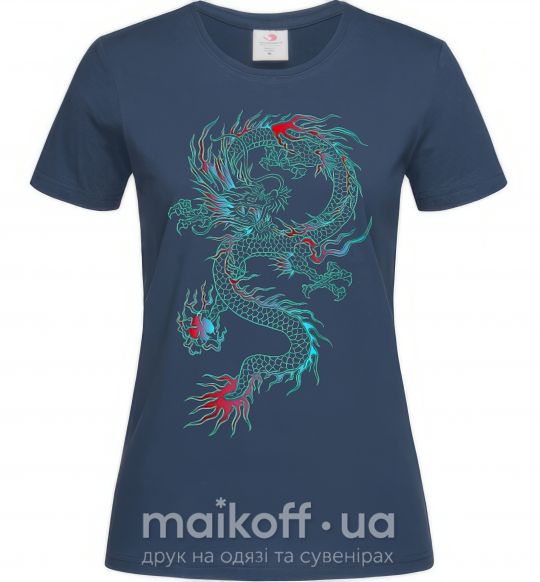 Жіноча футболка Gradient dragon Темно-синій фото