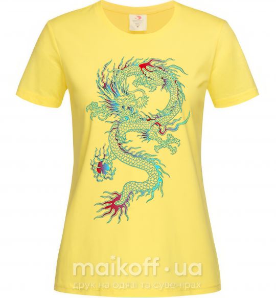 Женская футболка Gradient dragon Лимонный фото