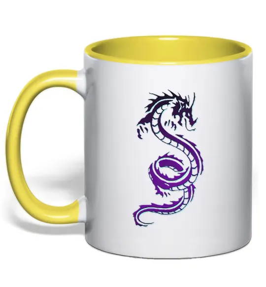Чашка с цветной ручкой Violet dragon Лимонный фото