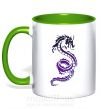 Чашка з кольоровою ручкою Violet dragon Зелений фото
