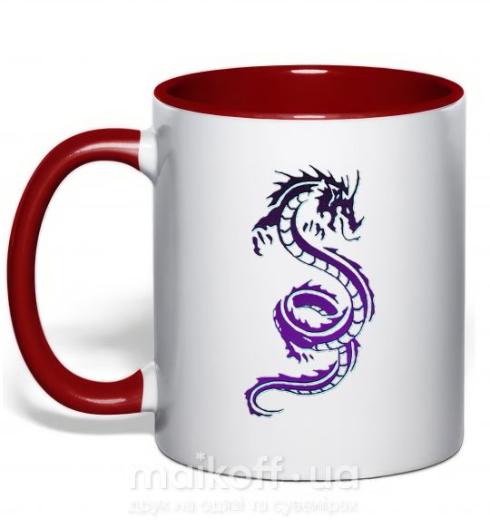 Чашка з кольоровою ручкою Violet dragon Червоний фото