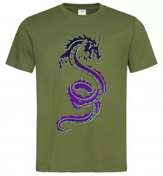 Мужская футболка Violet dragon Оливковый фото