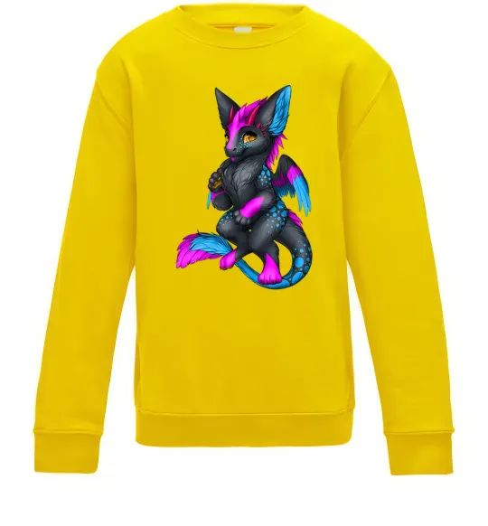 Детский Свитшот Dragon girl Солнечно желтый фото