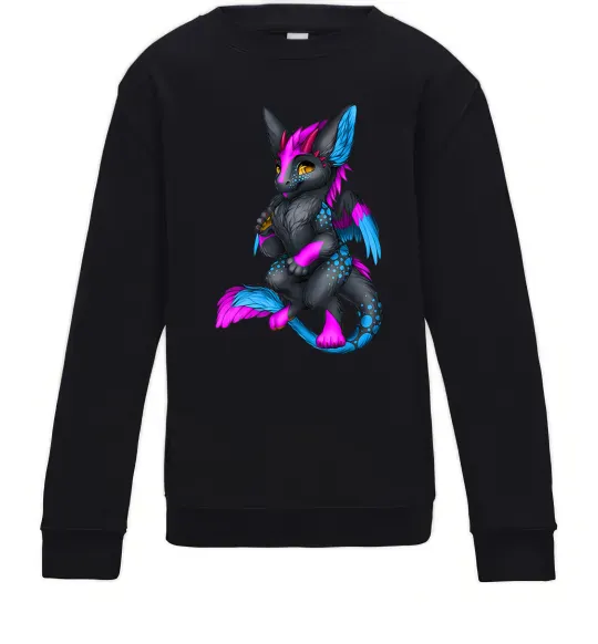 Детский Свитшот Dragon girl Черный фото