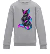 Детский Свитшот Dragon girl Серый меланж фото