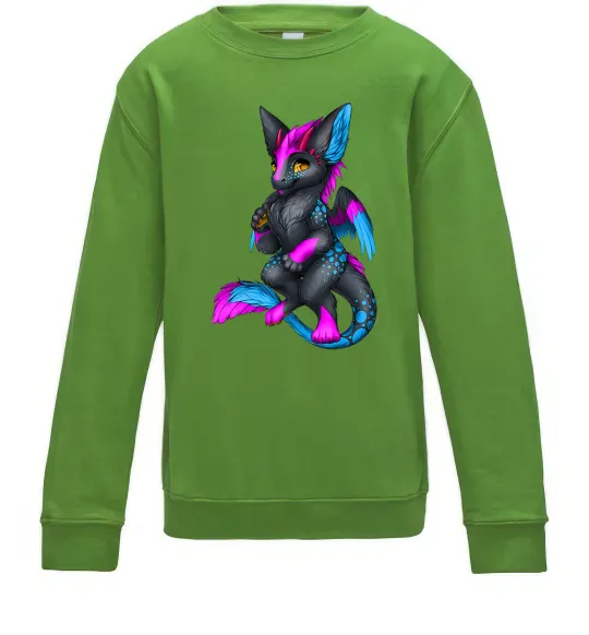 Детский Свитшот Dragon girl Лаймовый фото