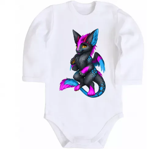 Дитячий бодік Dragon girl Білий фото