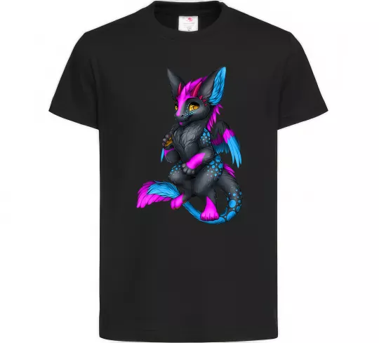 Детская футболка Dragon girl Черный фото