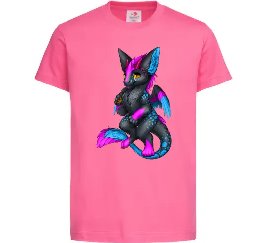 Детская футболка Dragon girl Ярко-розовый фото