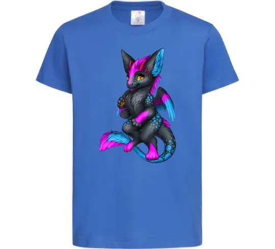 Детская футболка Dragon girl Ярко-синий фото