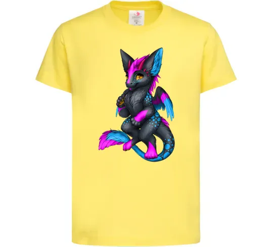 Детская футболка Dragon girl Лимонный фото