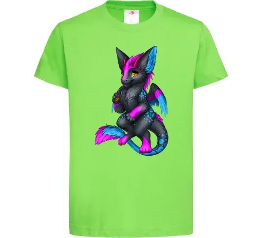 Детская футболка Dragon girl Лаймовый фото