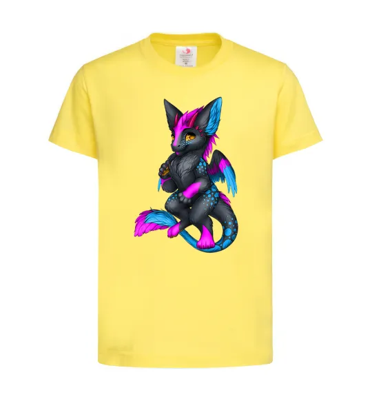 Дитяча футболка Dragon girl Лимонний фото