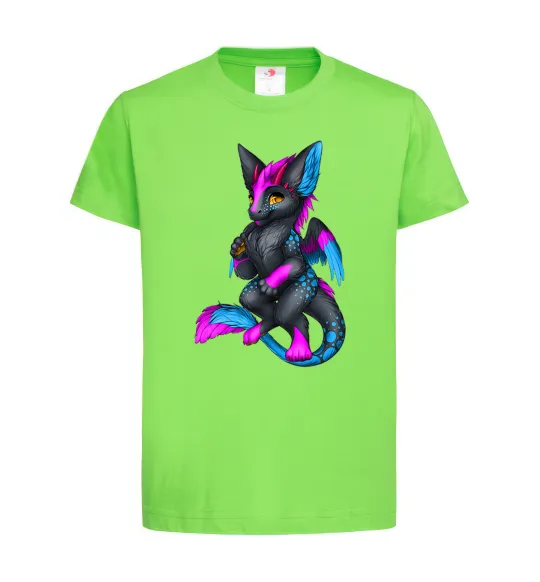 Дитяча футболка Dragon girl Лаймовий фото