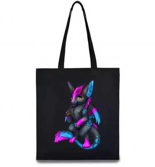 Эко-сумка Dragon girl Черный фото