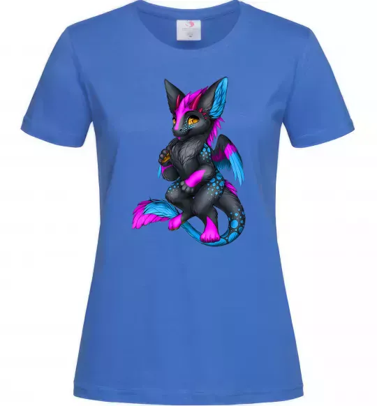 Женская футболка Dragon girl Ярко-синий фото
