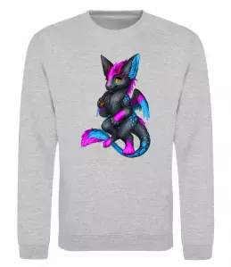 Свитшот Dragon girl Серый меланж фото