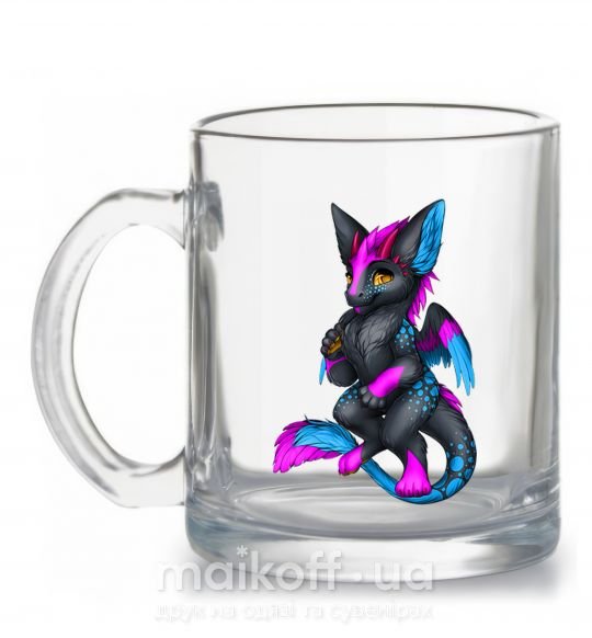 Чашка скляна Dragon girl Прозорий фото