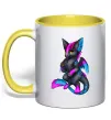 Чашка с цветной ручкой Dragon girl Солнечно желтый фото
