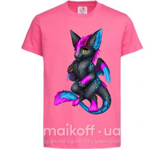 Детская футболка Dragon girl Ярко-розовый фото