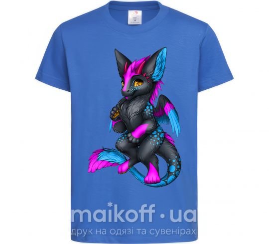 Детская футболка Dragon girl Ярко-синий фото