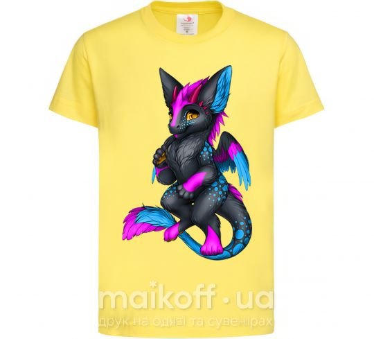 Детская футболка Dragon girl Лимонный фото