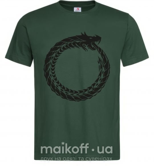 Мужская футболка Round dragon Темно-зеленый фото