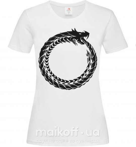 Женская футболка Round dragon Белый фото