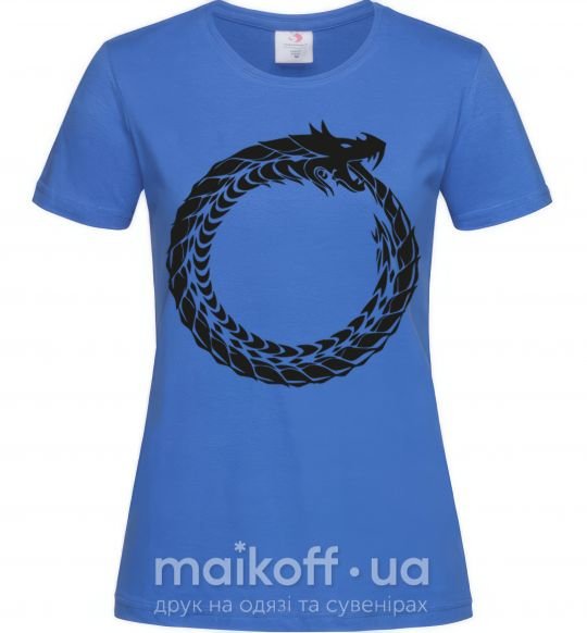 Женская футболка Round dragon Ярко-синий фото