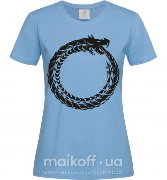 Жіноча футболка Round dragon Блакитний фото