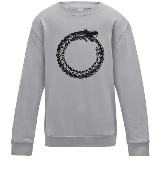 Детский Свитшот Round dragon Серый меланж фото