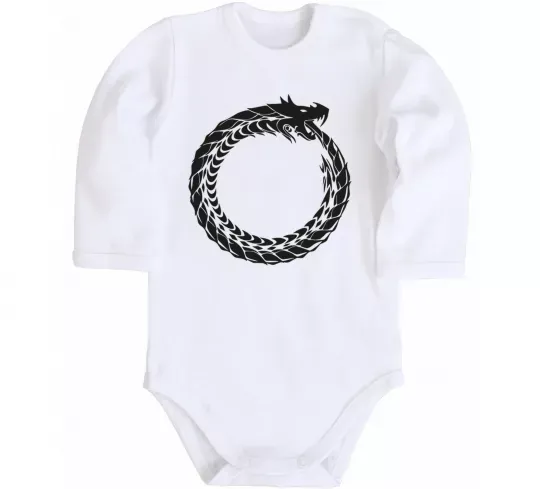 Детский боди Round dragon Белый фото