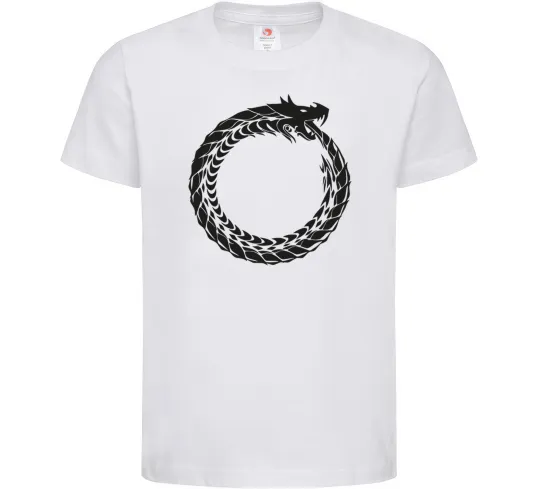 Детская футболка Round dragon Белый фото