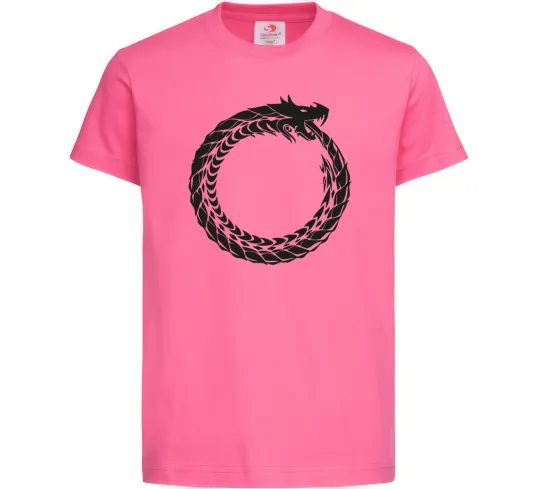 Детская футболка Round dragon Ярко-розовый фото