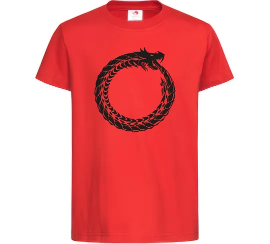 Детская футболка Round dragon Красный фото