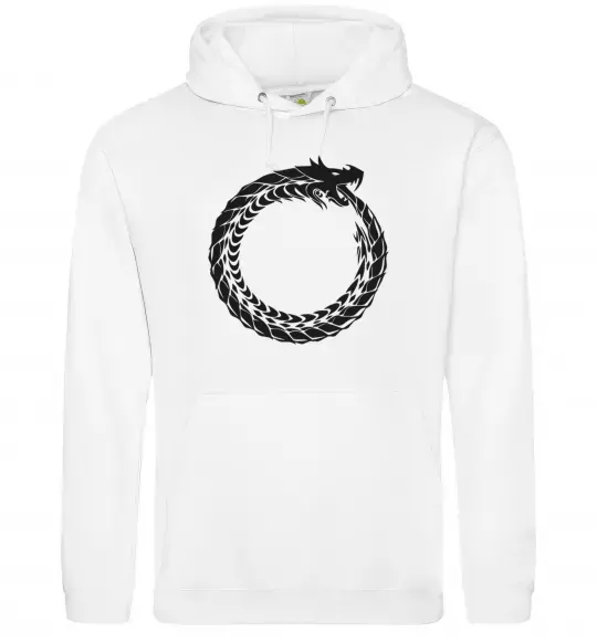 Мужская толстовка (худи) Round dragon Белый фото