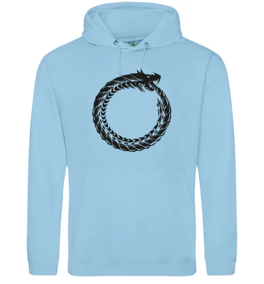Мужская толстовка (худи) Round dragon Голубой фото