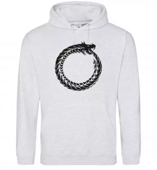 Женская толстовка (худи) Round dragon Серый меланж фото