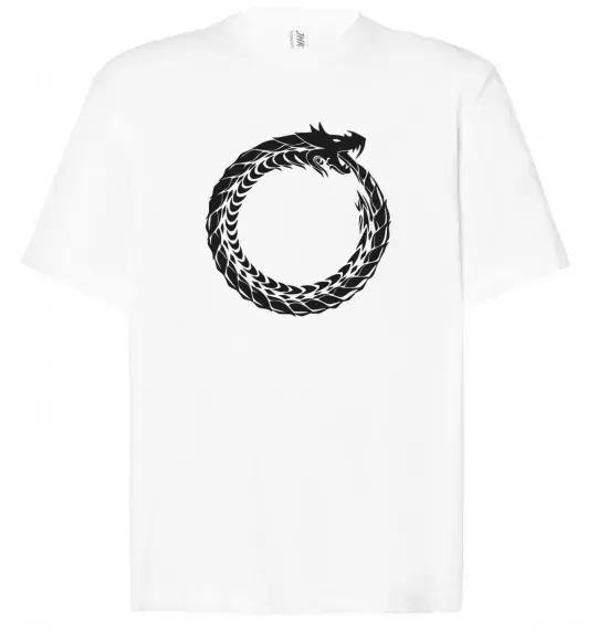 Футболка Оверсайз Round dragon Белый фото