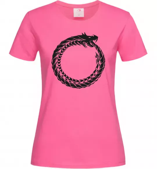 Жіноча футболка Round dragon Яскраво-рожевий фото