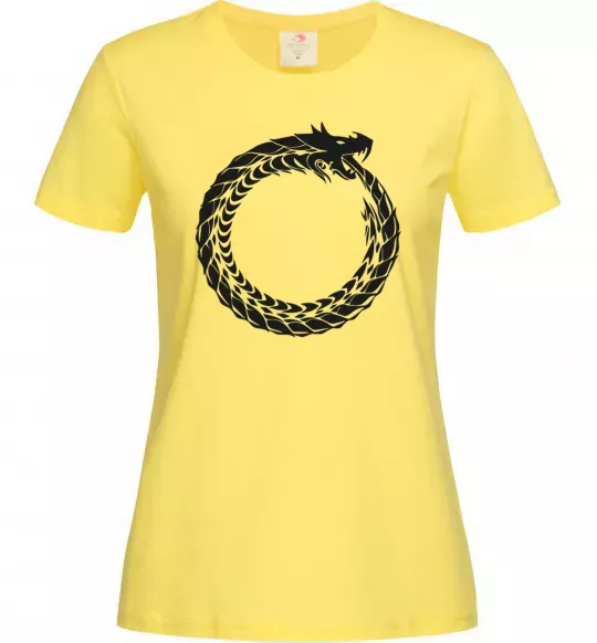 Жіноча футболка Round dragon Лимонний фото