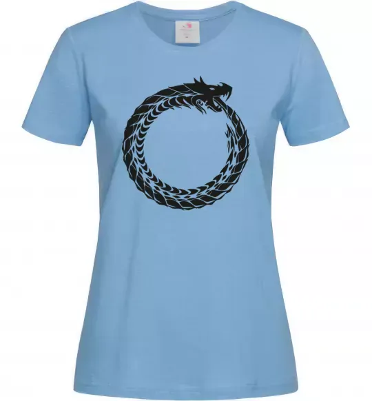 Жіноча футболка Round dragon Блакитний фото